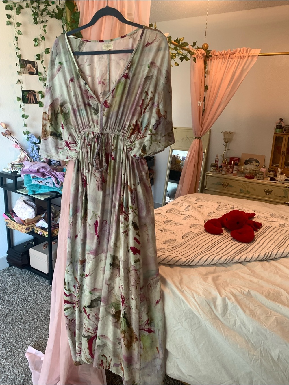 Bohemian Floral V-Neck Maxi Dress - Multi